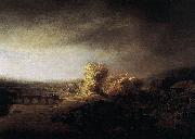 Rembrandt Peale Landscape with a Long Arched Bridge oil painting artist